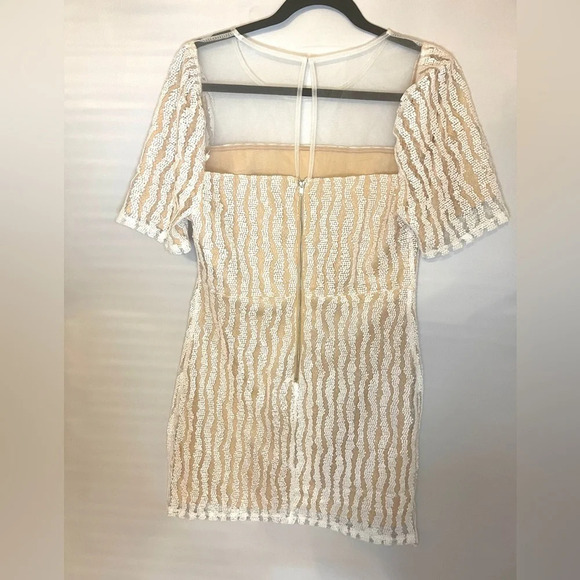 Lulu’s Smile a Minute White Embroidered Mesh Short Sleeve Mini Dress - Picture 5 of 6